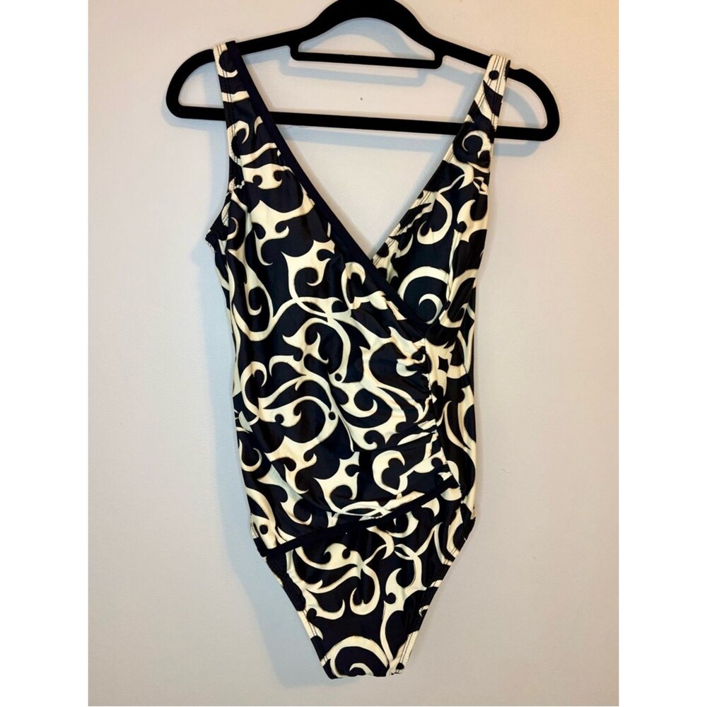 Tara Grinna One Piece Swimsuit Size 10 Ruched Tummy Control